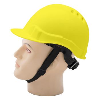 Helmet Reduced Peak Ratchet Vented Yellow, Make:Heapro, IMPA Code:310304