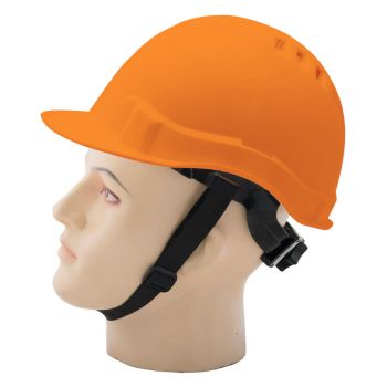 Helmet Reduced Peak Ratchet Vented Orange, Make:Heapro, IMPA Code:310305