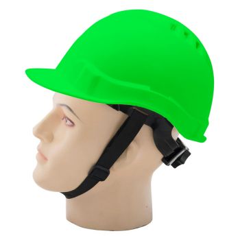 Helmet Reduced Peak Ratchet Vented Green, Make:Heapro, IMPA Code:310306