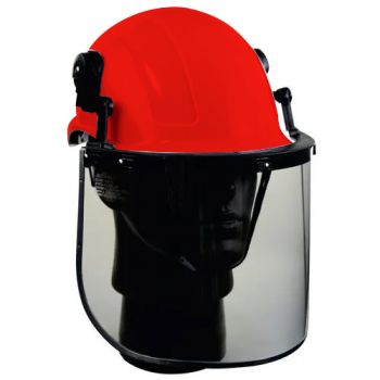 Helmet Safety W/Visor, Nonvented Red, Make:Heapro, IMPA Code:310330