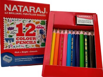 Colored Pencil 12-Colors, Make:Nataraj, Type:12 FS, IMPA Code:470524