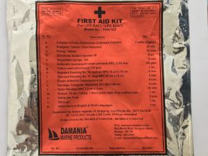 First Aid Kit for Survival Crafts, 2 Years Shelf Life, Make:Damania, IMPA Code:330245, Approval:Class Approval/IRS