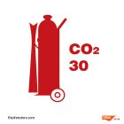 Wheeled CO2 Fire Extinguisher 30 Kg Sign, Size: 150 x 150 mm, Make:SHM, IMPA Code:336086